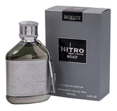Dumont Nitro Elixir front bottle showing leather wrap and chrome cap, conveys luxury