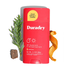Duradry front packaging showing stick and branding for reliable sweat control