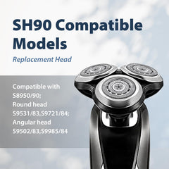 Durimi SH90 installed on a Series 9000 shaver demonstrating easy swap