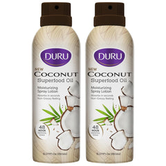 Duru bottle front packaging showing coconut scent and quick hydration benefit