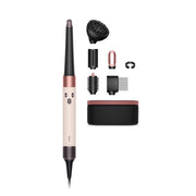 Dyson Airwrap i.d. front view in ceramic pink and rose gold showing design and benefits