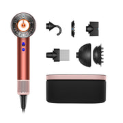 Dyson Supersonic Nural front view showing sleek Strawberry Bronze finish and ergonomic handle for faster styling