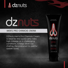 dznuts in-use cyclist applying cream to shorts area for reduced chafe