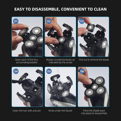 E-Hunter hand installing a replacement head demonstrating easy snap-on benefit