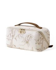 EACHY floral beige bag front view showing organized exterior and stylish look