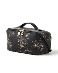 EACHY floral black front view shows compact, stylish storage benefit