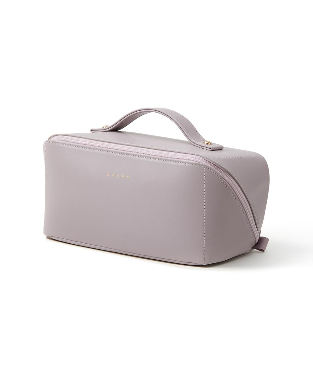 EACHY purple makeup bag front view showing compact organized design benefit