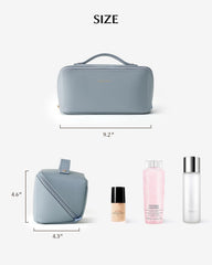 EACHY beside travel items to show scale and packing convenience