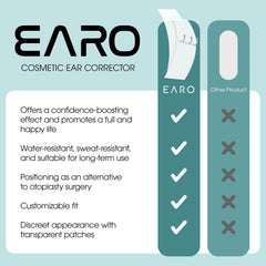 Earo nearly invisible under hair showing discreet everyday wear benefit