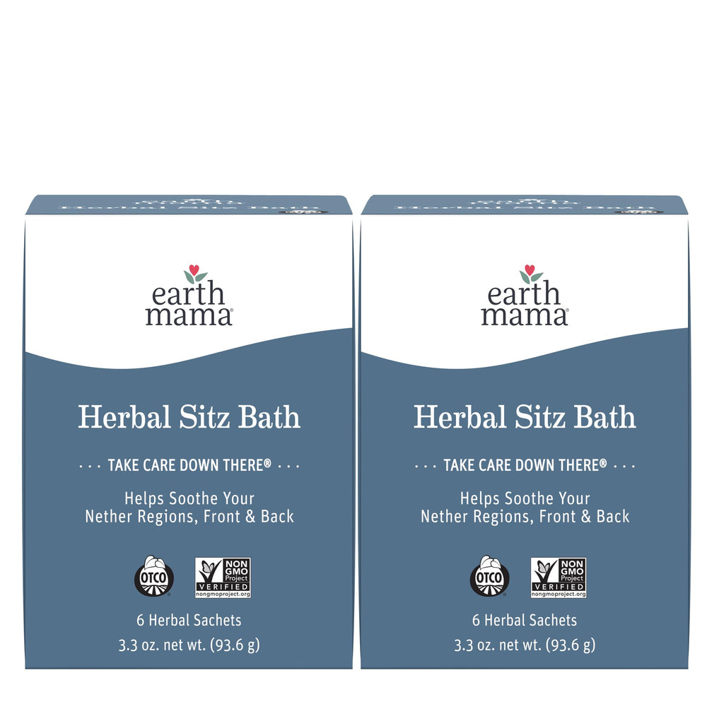 earth mama front packaging showing two-pack and six-count convenience
