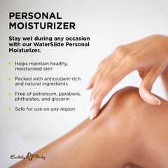 Earthly Body WaterSlide pump top close-up for easy, controlled dispensing benefit