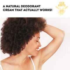 EcoRoots open jar close-up of creamy texture for easy application and absorption