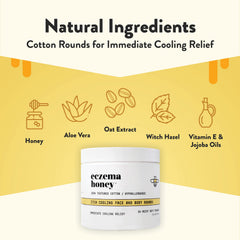 ECZEMA HONEY single round close-up highlighting softness and ready-to-use formula