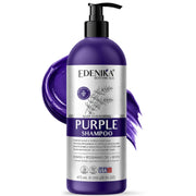 EDENIKA BOTANICALS front bottle showing purple shampoo and brand