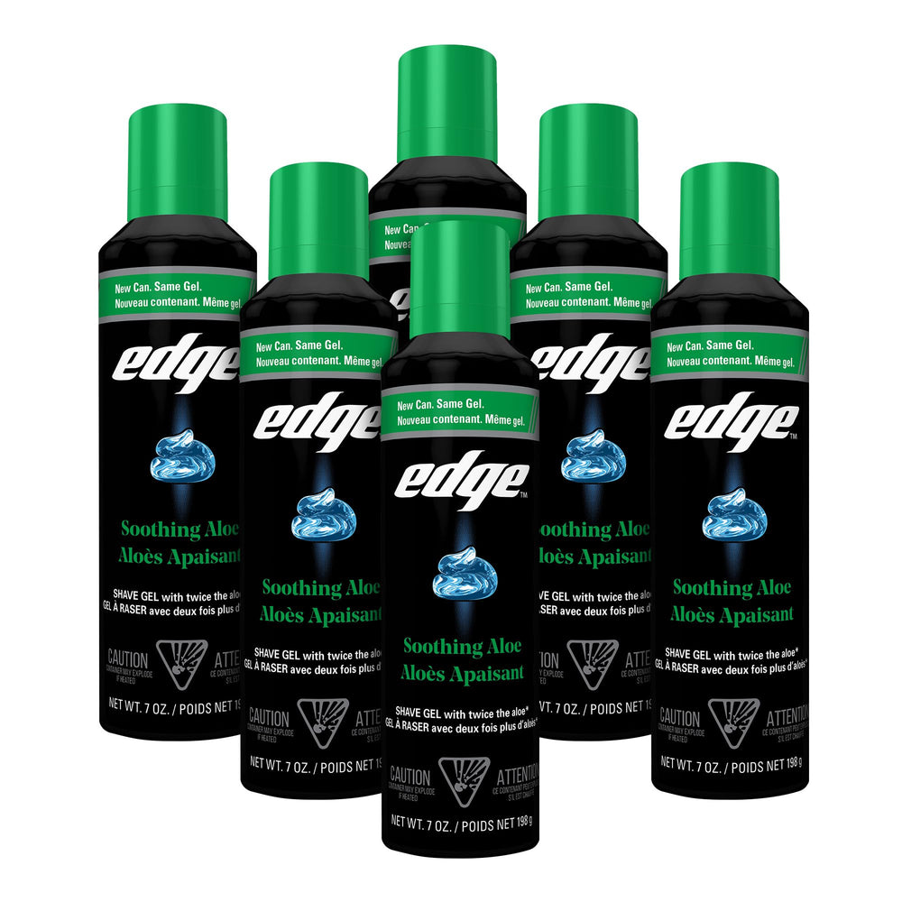 Edge front-facing 7 oz can showing branding and soothing aloe for effective protection