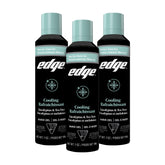 Edge front packaging showing can and label for quick identification and benefit