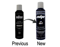 Edge shave gel being dispensed to hand demonstrating easy, controlled application