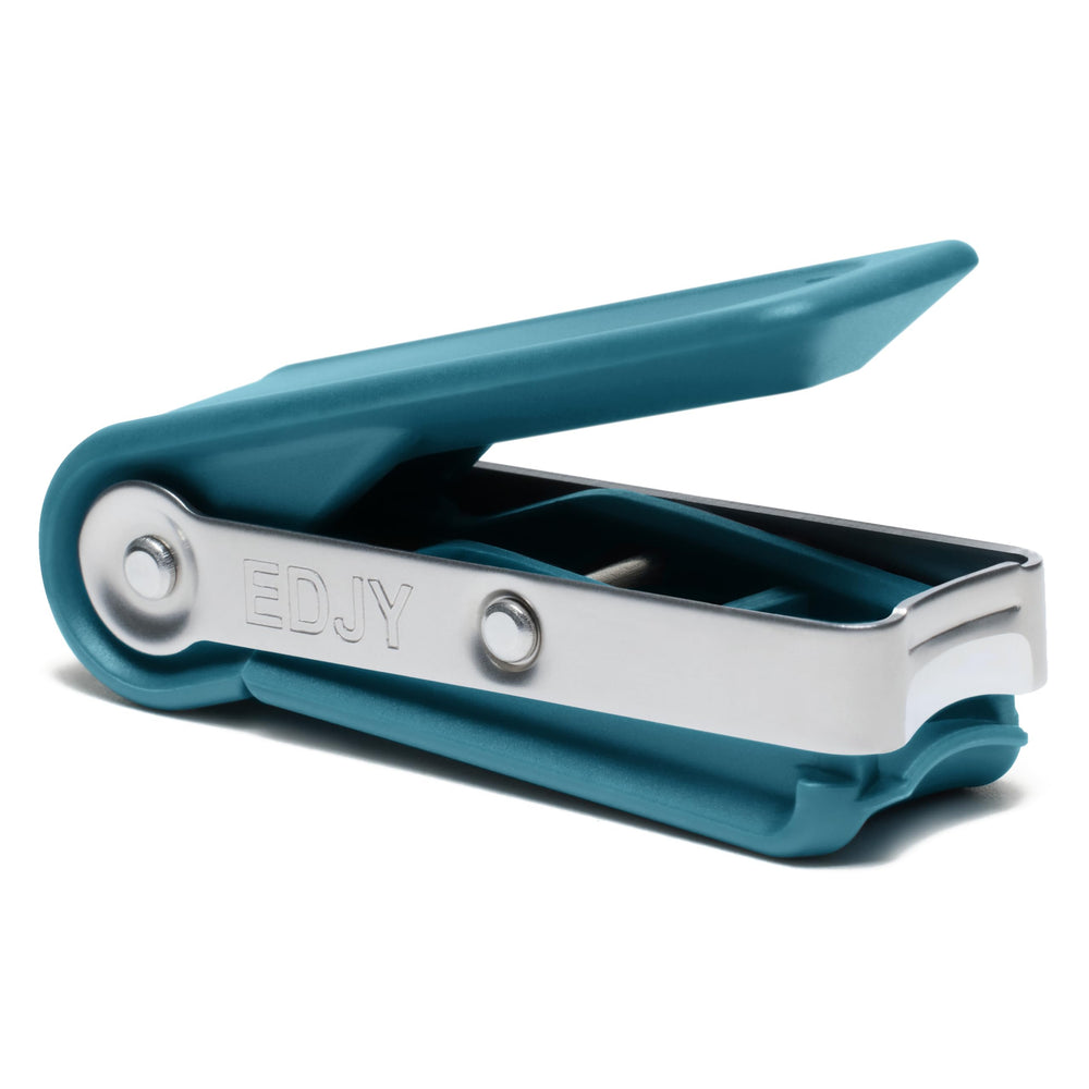 EDJY blue front view showing ergonomic grip and precise cutting benefit