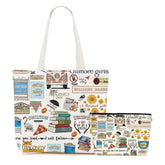 EEooooX front view of tote and pouch showing sunflower design and gift appeal