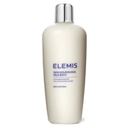 ELEMIS bottle front view showing nourishing milk bath for dry skin