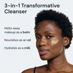 ELEMIS balm being removed with damp cloth illustrating effective makeup removal