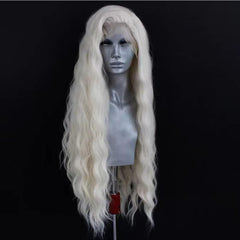 ELESTY texture wave detail showing loose curls and heat-resistant fiber benefit styling