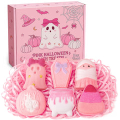 Eletorot front packaging showing six pink Halloween bath bombs and gift-ready presentation
