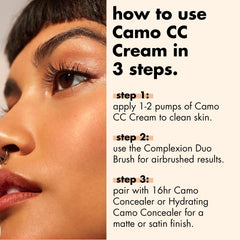 e.l.f. Camo CC Cream blended with Complexion Duo Brush for airbrushed finish