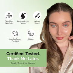 Elizabeth Mott tube cap detail demonstrating sturdy closure and travel-friendly benefit