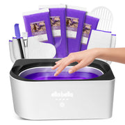 ELLA BELLA front view of wax warmer showing controls and lid for quick setup