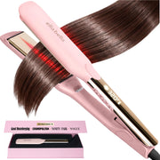 ELLA BELLA front view of large flat iron showing sleek design and fast results