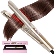 ELLA BELLA front view slim flat iron showing compact design and ease