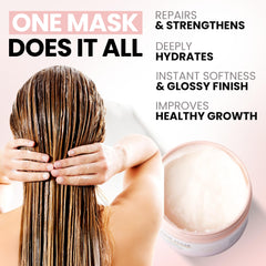 ELLA BELLA jar opened showing rich mask texture for deep conditioning