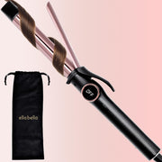 ELLA BELLA slimline curling iron front view showing sleek compact design and travel readiness