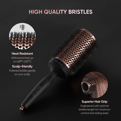 Ellen Evyse brush in hand used with hair dryer for faster styling benefit