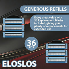 Eloslos close-up of three-layer blades highlighting precise cutting performance