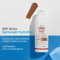 EltaMD pump dispensing sunscreen demonstrating easy, mess-free use
