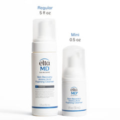 EltaMD rich foam texture on fingertips demonstrating gentle cleansing