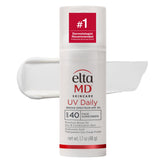 EltaMD pump bottle front view showing compact travel-friendly SPF convenience