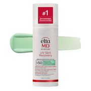 EltaMD front pump bottle showing compact travel-friendly design and SPF benefit