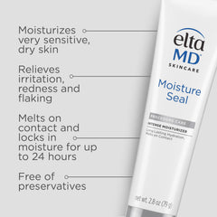 EltaMD cream texture close-up demonstrating rich, melt-on-contact hydration