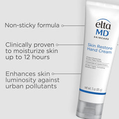 EltaMD tube in hand illustrating quick absorption and immediate softening benefit