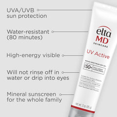 EltaMD lotion texture close-up showing smooth, blendable mineral finish