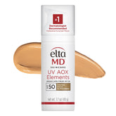 EltaMD front packaging showing tinted mineral SPF 50 and benefits