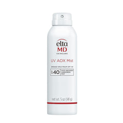 EltaMD UV AOX Mist front packaging showing bottle and label benefits