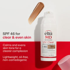 EltaMD label close-up highlighting SPF 46 and zinc oxide protection