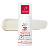 EltaMD front packaging showing SPF 50 and oil-balancing benefit