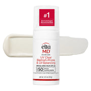 EltaMD front packaging showing SPF 50 and oil-balancing benefit