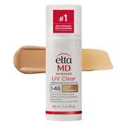 EltaMD front pump bottle showing product branding and travel-ready size benefit