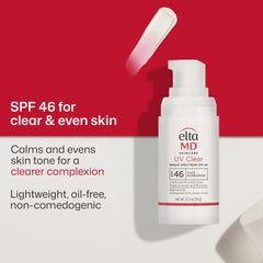 EltaMD UV Clear 0.5 oz bottle in hand to show travel-friendly size